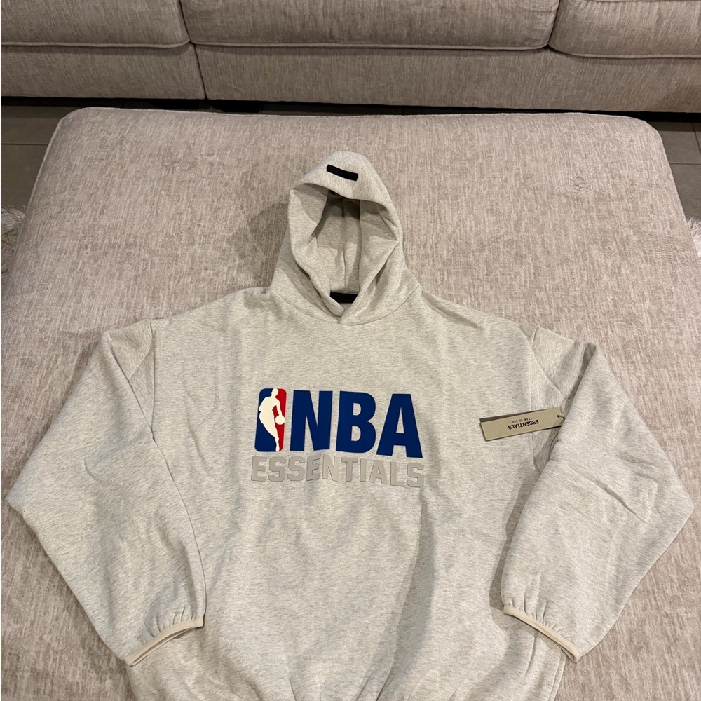 Brand New Fear of God Essentials NBA Light Heather Grey Hoodie Men’s Size XL